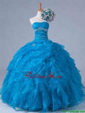 Top Seller Beading and Ruffles Strapless Quinceanera Dresses for 2015 Fall SWQD011FOR