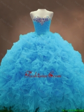 Beautiful Aqua Blue Ball Gown Quinceanera Gowns with Sweetheart SWQD053-4FOR