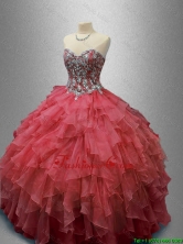 Beautiful Beaded and Ruffles Quinceanera Gowns in Organza SWQD029-3FOR