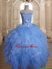 Gorgeous Tulle Beaded and Ruffled Sweet 16 Dress with Puffy Skirt SWQD142-2FOR