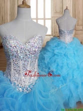 Luxurious Beaded Bodice and Ruffled Sweet 16 Dress in Baby Blue SWQD149FOR