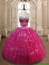 New Style Fuchsia Sweet 16 Dress with Beading and Sequins SWQD172-2FOR