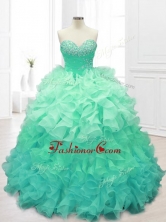 Beautiful Beading and Ruffles Sweet 16 Dresses in Apple GreenSWQD062-2FOR