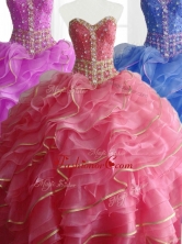 Modest Ball Gown Quinceanera Dresses with Beading and RufflesSWQD067FOR