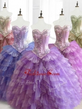 Beautiful Multi Color Sweetheart Quinceanera Dresses with Beading and RufflesSWQD072FOR
