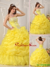 Classical Yellow Quinceanera Dresses with Beading and Ruffles  QDZY054DFOR