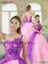 Elegant Hand Made Flowers Sweetheart Quinceanera Dresses in Multi Color YCQD001FOR