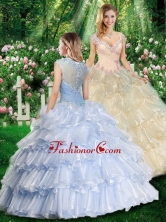 Romantic Ball Gown Quinceanera Gowns with Beading and Ruffled Layers SJQDDT324002FOR