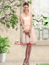 Beautiful Champagne Straps Dama Dresses with Bowknot BMT044EFOR