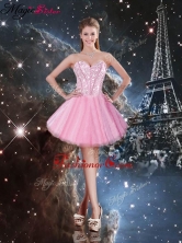 Beautiful Sweetheart Beading Short Dama Dresses in Pink QDDTA85003FOR 
