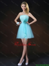 Cheap Lace Short Dama Dresses in Aqua Blue BMT062CFOR