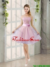 Custom Made A Line Strapless Dama Dresses with Hand Made Flowers BMT014B-3FOR