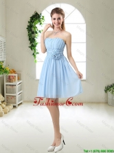 Perfect Strapless Dama Dresses with Hand Made Flowers BMT049CFOR