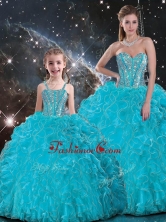 2016 Luxurious Ball Gown Macthing Sister Dresses with Beading in Baby Blue QDDTA109002-LGFOR