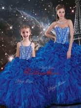 Wonderful Ball Gown Macthing Sister Dresses with Beading and Ruffles in Blue for Fall  QDDTA107002-LGFOR