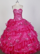  Beautiful Ball Gown Strapless Floor-length Red Quinceanera Dress X0426031