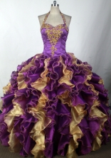 2012 Brand New Ball Gown Halter Top Neck Floor-Length Quinceanera Dresses Style JP42682