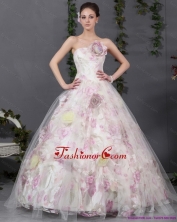 2015 Best Multi Color Quinceanera Gowns with Hand Made Flowers WMDQD012FOR