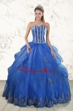 2015 Cheap Appliques Quinceanera Dresses in Royal Blue XFNAO110FOR