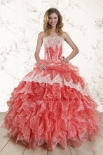 2015 Popular Watermelon Quinceanera Dresses with Strapless XFNAO018FOR