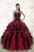 2015 The Most Popular Multi Color Quince Dresses with Ruffles and Beading XFNAO5800TZFXFOR