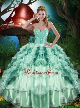 2016 Summer Cheap Sweetheart Quinceanera Dresses with Beading and Ruffles QDDTA81002-1FOR
