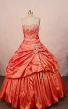 Affordable Ball gown Strapless Floor-length Quinceanera Dresses Style X0424104