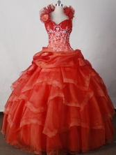 Beautiful Ball Gown Halter Floor-length Pink Quinceanera Dress LJ2651