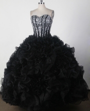 Beautiful Ball Gown Strapless Floor-length Black Quinceanera Dress LJ2669