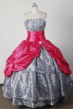 Beautiful Ball Gown Strapless Floor-length Taffeta Red Quinceanera Dress Style X042601