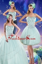 Best Apple Green Strapless 2015 Quinceanera Dresses with Beading XFNAOA02TZA1FOR