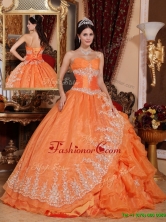 Best  Orange Red Ball Gown Floor Length Quinceanera Dresses  QDZY308AFOR