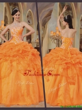 Best Orange Red Sweetheart Quinceanera Gowns with Appliques QDZY350CFOR