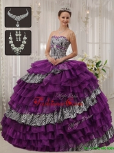 Best Purple Sweetheart Quinceanera Dresses with Beading QDZY436BFOR