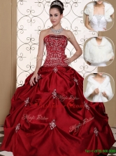 Best Strapless Quinceanera Gowns with Embroidery and Pick Ups MLD090710EFOR
