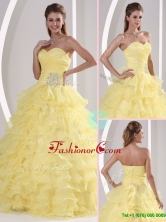 Best  Sweetheart Quinceaners Gowns with Appliques and Ruffled Layers  MQR50BFOR