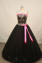 Cheap Ball gown Strapless Floor-length Quinceanera Dresses Style FA-W-005