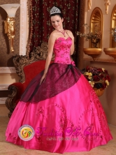 Cimitarra Colombia Spring Hot Pink For Brand New Quinceanera Dress Embroidery and Sweetheart with Beading  Style QDZY359FOR