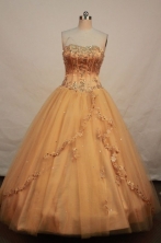 Cute Ball gown Strapless Floor-length Quinceanera Dresses Style FA-W-080