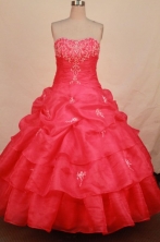 Cute ball gown sweetheart-neck floor-length quinceanera dress Style X042456