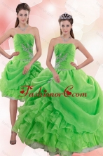 Elegant 2015 Pick Ups and Beading Quince Gowns in Spring Green XFNAO5801TZFOR