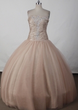 Elegant Ball Gown Strapless Floor-length Quinceanera Dress LJ2612