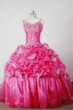 Elegant Ball Gown Straps Floor-length Hot Pink Quincenera Dresses TD260018 