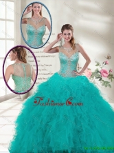 Elegant Scoop Quinceanera Dresses with Ruffles and Beading SJQDDT113002AFOR