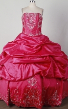 Exclusive Ball Gown Strapless Floor-length Red Quinceanera Dress X0426017
