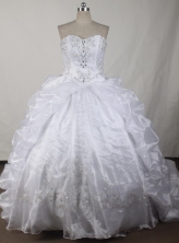 Exquisite Ball Gown Strapless Floor-length White Quinceanera Dress LJ2633