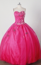 Gorgeous Ball Gown Strapless Floor-length Red Quinceanera Dress X0426022
