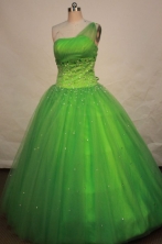 Gorgeous Ball gown One shoulder neck Floor-length Quinceanera Dresses Style FA-W-172