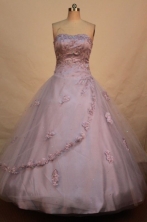 Inexpensive ball gown sweetheart-neck floor-length appliques lilac quinceanera dresses FA-X-016