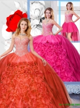Latest Detachable Quinceanera Dresses with Beading and Ruffles SJQDDT127001-1FOR